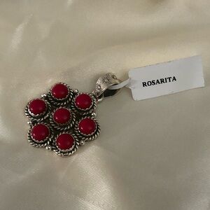 Beautiful Sterling Silver and Multi stone Rosarita pendant!